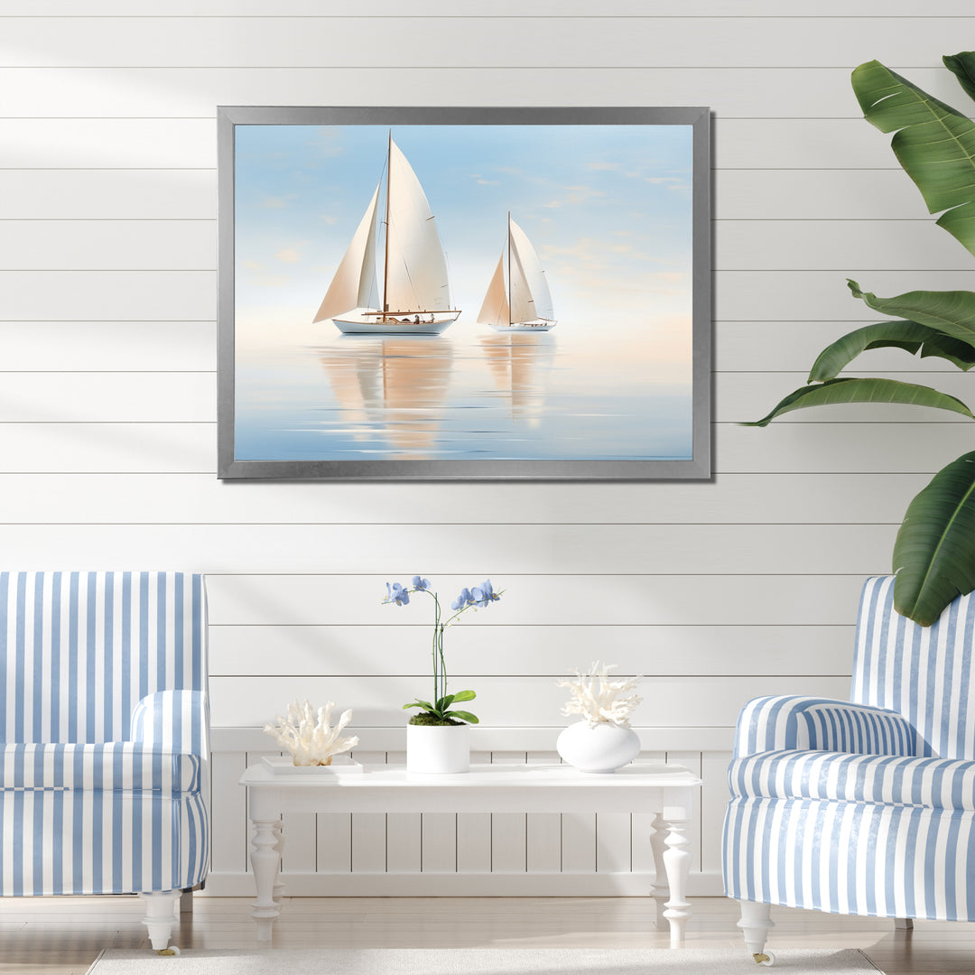 Sailboat Harmonious Tides I - Boat Sailing Canvas Wall Art