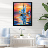 Sailboat Harmony At Sea - Boat Sailing Canvas Wall Art