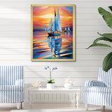 Sailboat Harmony At Sea - Boat Sailing Canvas Wall Art
