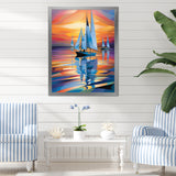 Sailboat Harmony At Sea - Boat Sailing Canvas Wall Art