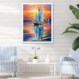 Sailboat Harmony At Sea - Boat Sailing Canvas Wall Art