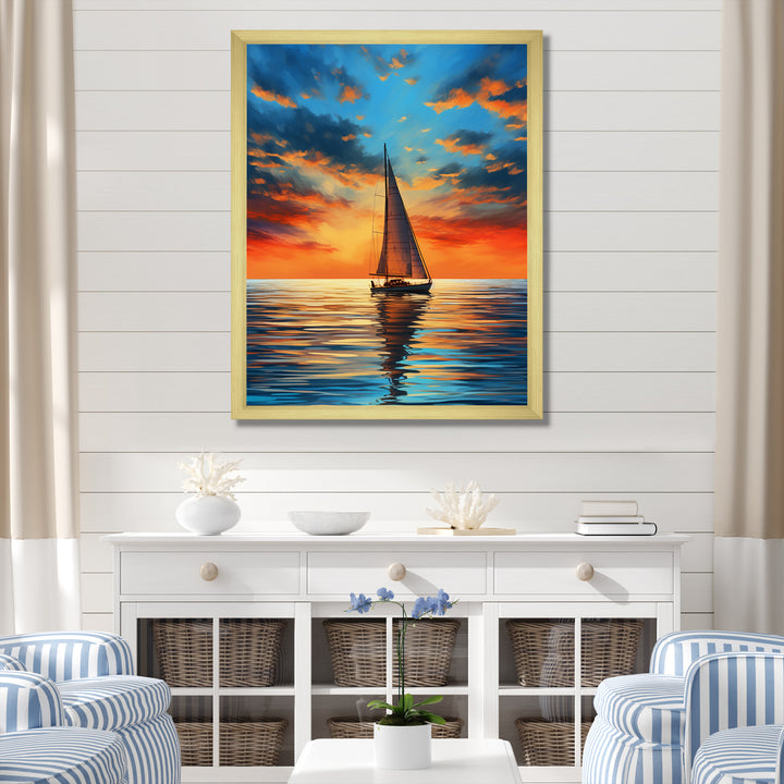 Sailboat Luminous Horizons I - Boat Sailing Canvas Wall Art