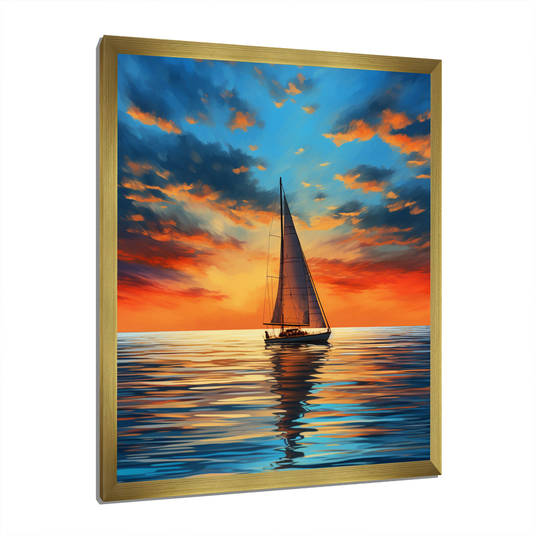 Sailboat Luminous Horizons I - Boat Sailing Canvas Wall Art