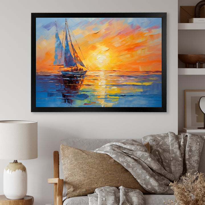 Sailboat Maritime Impressions - Boat Sailing Canvas Wall Art