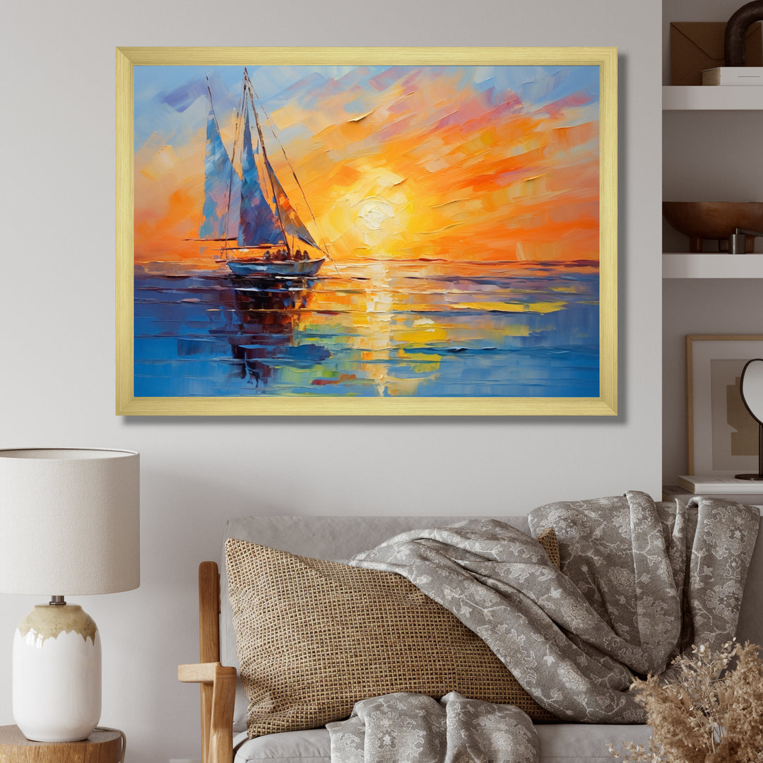 Sailboat Maritime Impressions - Boat Sailing Canvas Wall Art