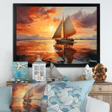 Sailboat Ocean Dance I - Boat Sailing Canvas Wall Art