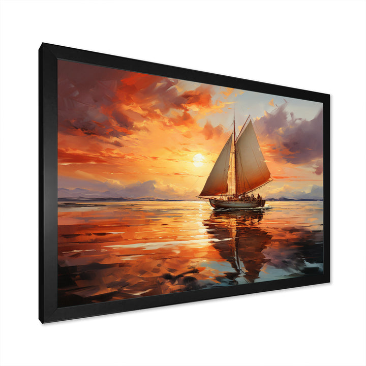 Sailboat Ocean Dance I - Boat Sailing Canvas Wall Art