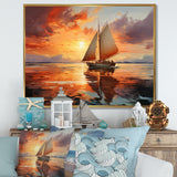Sailboat Ocean Dance I - Boat Sailing Canvas Wall Art