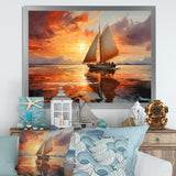 Sailboat Ocean Dance I - Boat Sailing Canvas Wall Art