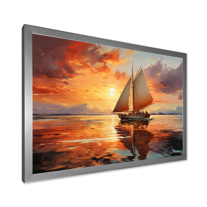 Sailboat Ocean Dance I - Boat Sailing Canvas Wall Art