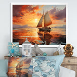 Sailboat Ocean Dance I - Boat Sailing Canvas Wall Art