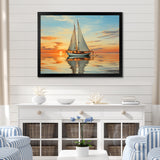 Sailboat Rhythmic Reflections I - Boat Sailing Canvas Wall Art
