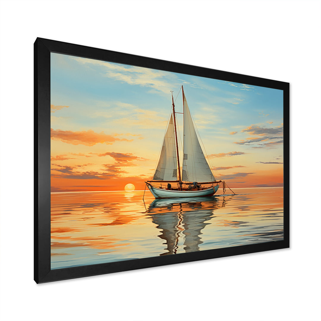 Sailboat Rhythmic Reflections I - Boat Sailing Canvas Wall Art