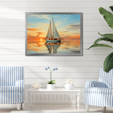 Sailboat Rhythmic Reflections I - Boat Sailing Canvas Wall Art