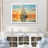 Sailboat Rhythmic Reflections I - Boat Sailing Canvas Wall Art