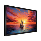 Sailboat Sailing Into Sunset I - Boat Sailing Canvas Wall Art