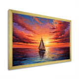 Sailboat Sailing Into Sunset I - Boat Sailing Canvas Wall Art
