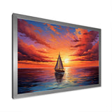 Sailboat Sailing Into Sunset I - Boat Sailing Canvas Wall Art