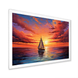 Sailboat Sailing Into Sunset I - Boat Sailing Canvas Wall Art