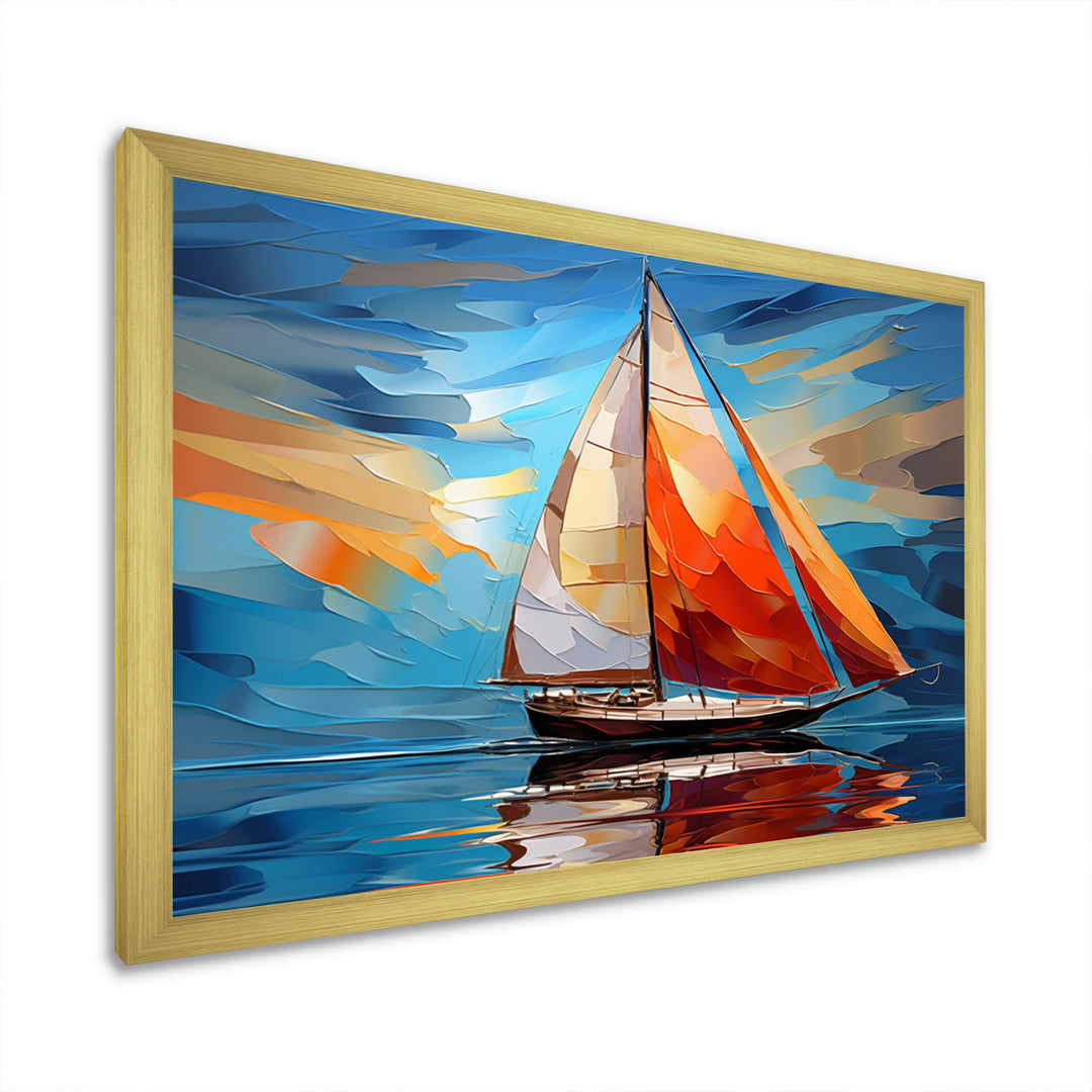 Sailboat Sailing Melodies I - Boat Sailing Canvas Wall Art