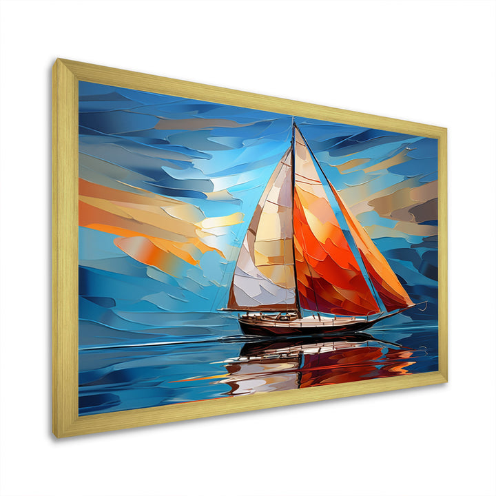 Sailboat Sailing Melodies I - Boat Sailing Canvas Wall Art