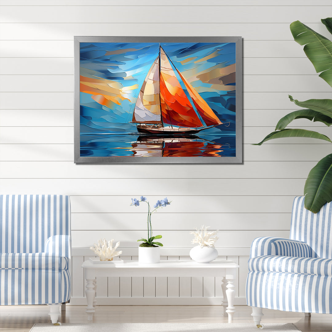 Sailboat Sailing Melodies I - Boat Sailing Canvas Wall Art