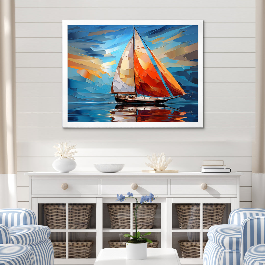 Sailboat Sailing Melodies I - Boat Sailing Canvas Wall Art