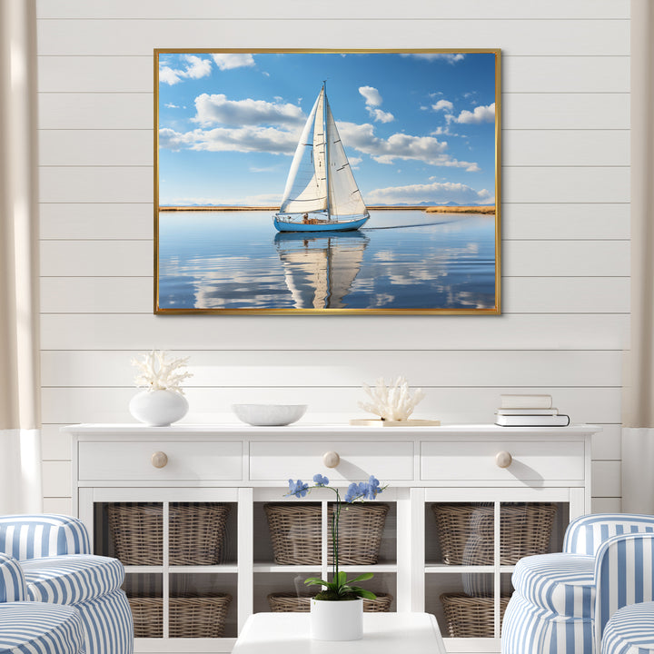 Sailboat Sailing Serenity I - Boat Sailing Canvas Wall Art