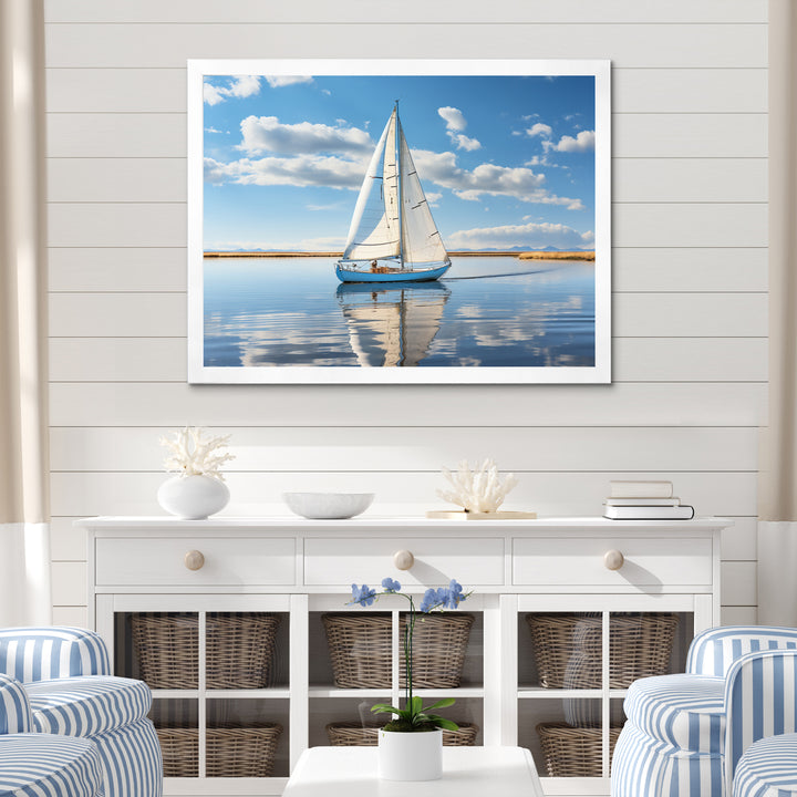 Sailboat Sailing Serenity I - Boat Sailing Canvas Wall Art