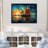 Sailboat Sailing Through Time I - Boat Sailing Canvas Wall Art