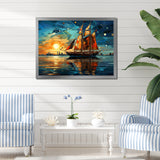 Sailboat Sailing Through Time I - Boat Sailing Canvas Wall Art