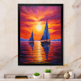 Sailboat Sunset Sails - Boat Sailing Canvas Wall Art