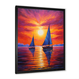 Sailboat Sunset Sails - Boat Sailing Canvas Wall Art