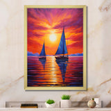 Sailboat Sunset Sails - Boat Sailing Canvas Wall Art