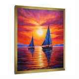 Sailboat Sunset Sails - Boat Sailing Canvas Wall Art