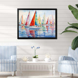 Miminimlaism Watercolor Regatta III - Transportation Canvas Wall Art