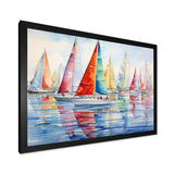 Miminimlaism Watercolor Regatta III - Transportation Canvas Wall Art