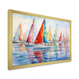 Miminimlaism Watercolor Regatta III - Transportation Canvas Wall Art