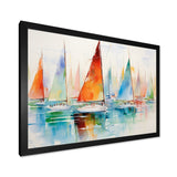 Minimalism Watercolor Regatta I - Boat Sailing Canvas Wall Art