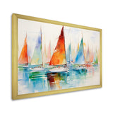 Minimalism Watercolor Regatta I - Boat Sailing Canvas Wall Art