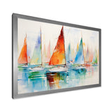 Minimalism Watercolor Regatta I - Boat Sailing Canvas Wall Art