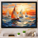 Sailboat Whirling Waves - Boat Sailing Canvas Wall Art