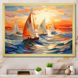Sailboat Whirling Waves - Boat Sailing Canvas Wall Art