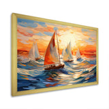 Sailboat Whirling Waves - Boat Sailing Canvas Wall Art