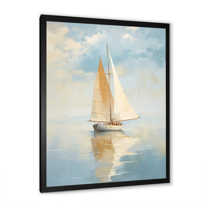 Sailboat Whispering Breezes I - Boat Sailing Canvas Wall Art