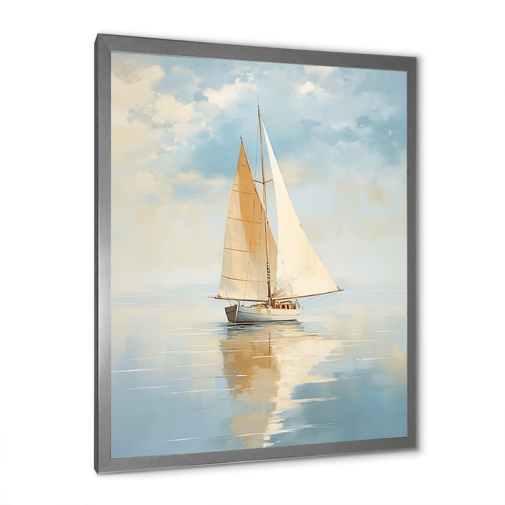 Sailboat Whispering Breezes I - Boat Sailing Canvas Wall Art