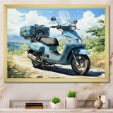 Blue Scooter All Purpose Utility - Scooter Canvas Wall Art