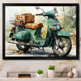 Green Scooter All Purpose Utility - Scooter Canvas Wall Art