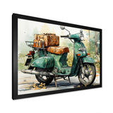 Green Scooter All Purpose Utility - Scooter Canvas Wall Art