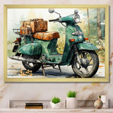 Green Scooter All Purpose Utility - Scooter Canvas Wall Art